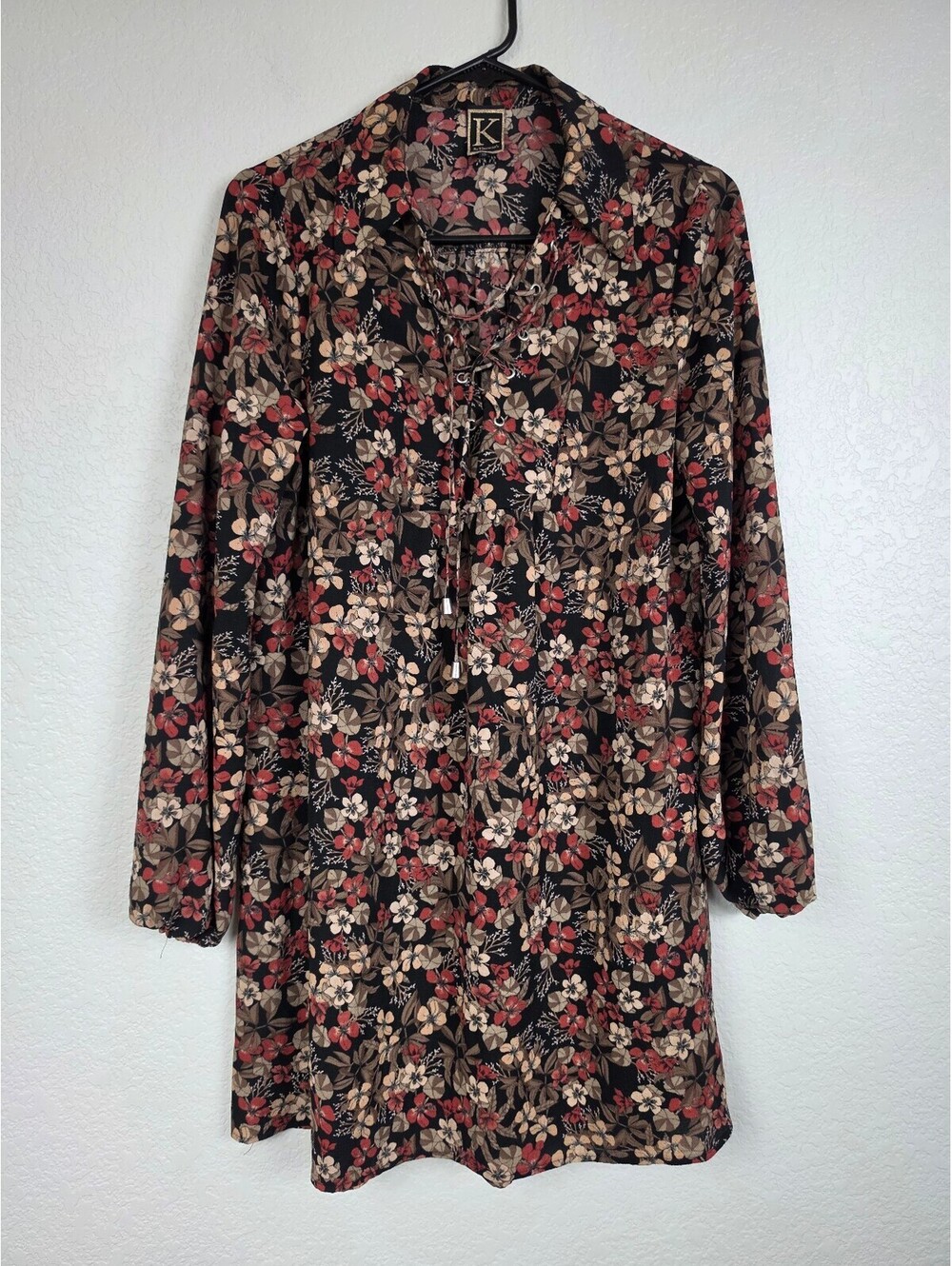 Anthropologie Kinnucan's Floral Long Sleeve Dress Small